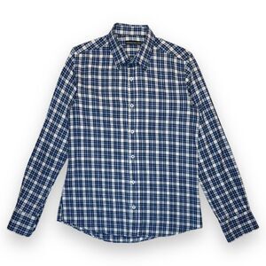 Alessandro Dell'Acqua Napoli Gray Blue Checked Cotton LS Button-up Shirt Sm-Med
